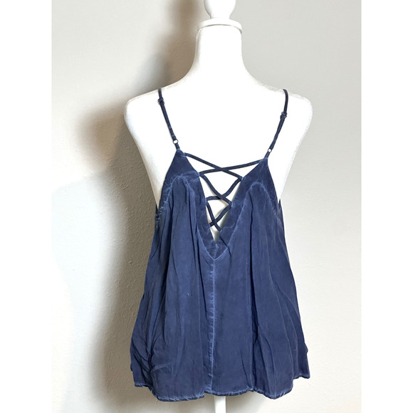 Tina Jo Top Blue Destressed Spaghetti Straps Size (M) - Picture 8 of 16
